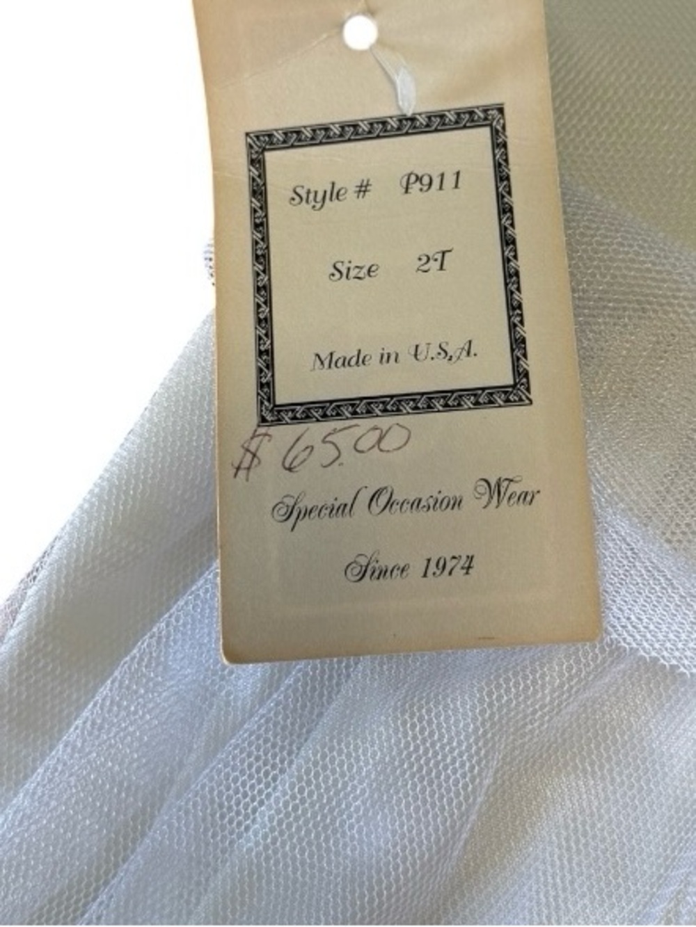 Vtg NWT New Lito 2T Dress White Ruffled Pageant, Flower Girl Sz 2T - Picture 8 of 8